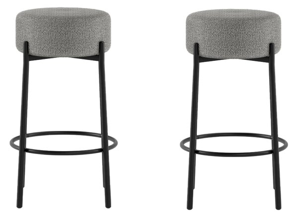 Set 2 Sgabelli Syd 41x41x67 cm in Tessuto Grigio Scuro