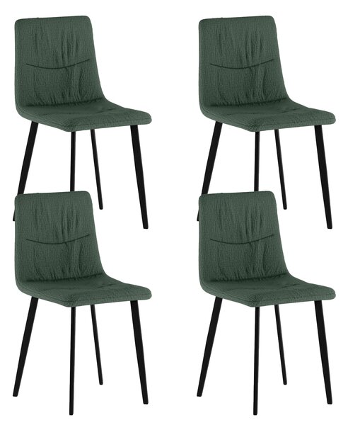 Set 4 Sedie Ariel 46x55x87,5 cm in Tessuto Easy-Clean Verde