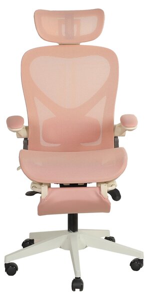 Sedia da ufficio ergonomica pieghevole, salvaspazio, con supporto lombare, imbottitura a rete, braccioli pieghevoli, poggiatesta 3D e poggiapiedi. Modello L3