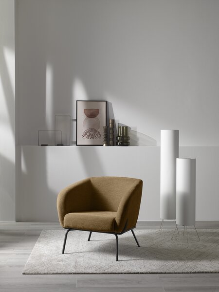 Poltrona da Salotto o da Camera Sherry 75x74x69 cm in Velluto Marrone
