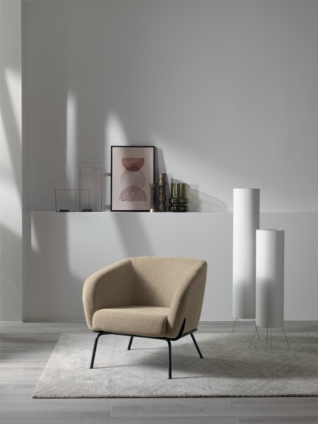 Poltrona da Salotto o da Camera Sherry 75x74x69 cm in Velluto Beige