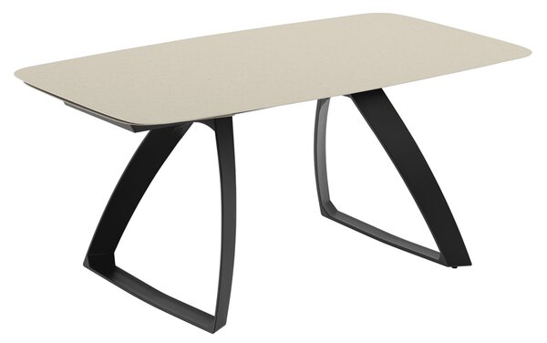 Tavolo Allungabile Barrel 90x180-240x76 cm Top in Ceramica Sabbia