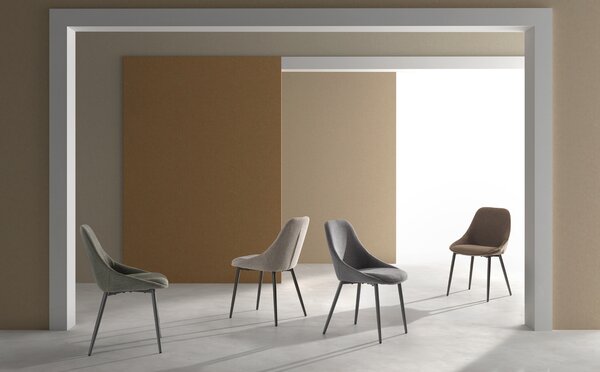 Set 4 Sedie Kira 51x59x85 cm in Tessuto Easy-Clean Verde