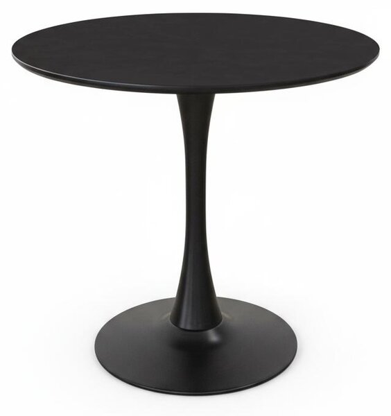 Tavolo Tondo Moderno Top 3D Ø 80 cm H 73 cm Mobile Cucina Salotto.Colore:nero