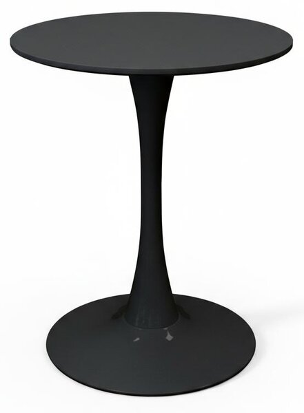 Tavolo Tondo Moderno Diametro 60 cm Altezza 73 cm Mobile Cucina Salotto.Colore:nero