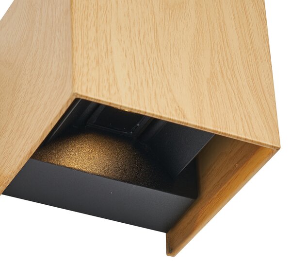 Applique da esterno scandinava con stampa legno con LED IP54 - Edwin