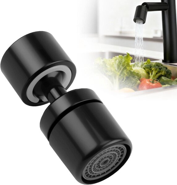 Aeratore per rubinetto - Rotazione a 360° - Adattatore per rubinetto - Rubinetto da cucina a risparmio idrico - Adattatore universale per rubinetti con filettatura M22