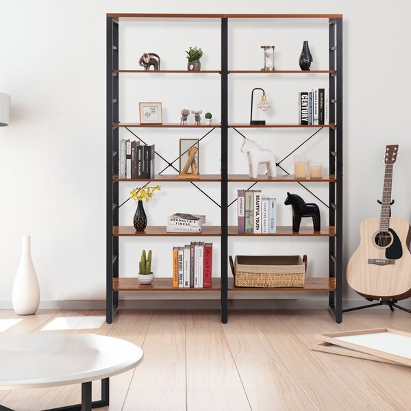 Libreria a forma di scala a 5 livelli con ante, Scaffale decorativo in  legno per il soggiorno e l'ufficio - Costway