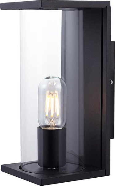 V-TAC Applique LED per esterni - attacco E27 - IP44 - vetro trasparente - nero opaco