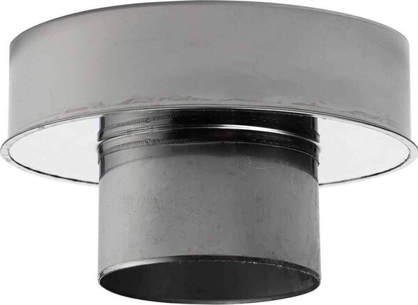 Passaggio del tubo stufa in acciaio inox Huum da parete singola (linguetta) a parete doppia (scanalatura) Ø120 mm