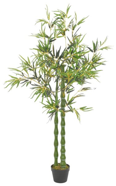 Pianta di Bambù Artificiale con Vaso Verde 160 cm