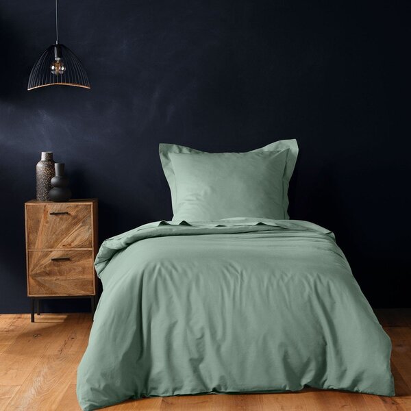 Copripiumino verde in cotone per letto singolo 140x200 cm Lina – douceur d'intérieur