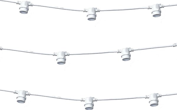 Catena di luci lineare 10 metri per 10 lampadine E27 IP65 Bianca Wisdom