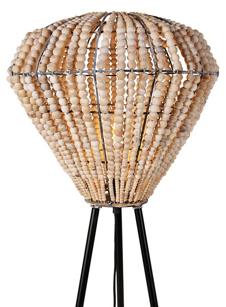 Lampada da terra orientale beige con perline - Moti