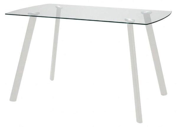 Tavolo da Pranzo Moderno Fisso Bianco per Cucina e Soggiorno 130x75x75cm
