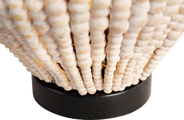 Lampada da tavolo orientale beige con perline - Moti