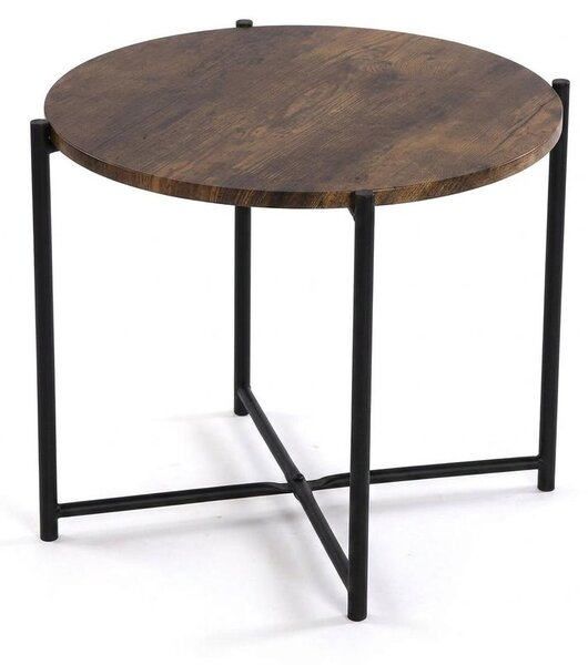 Tavolino Rotondo da Salotto Moderno Design Elegante Casa Soggiorno 51x40cm - Colore: LEGNO