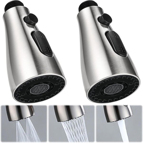 Rubinetto da cucina con soffione - Set di 2 - Sottovuoto doccia per rubinetto da cucina, modello G1/2 - Sottovuoto antischizzo per rubinetto da cucina - Adatto per cucina e bagno