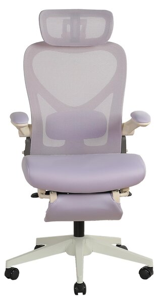 Sedia da ufficio ergonomica pieghevole, salvaspazio, con supporto lombare, cuscini in schiuma, braccioli pieghevoli, poggiatesta 3D e poggiapiedi. L3