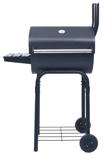 Barbecue a Carbone con Affumicatore e Ripiano Basso Nero