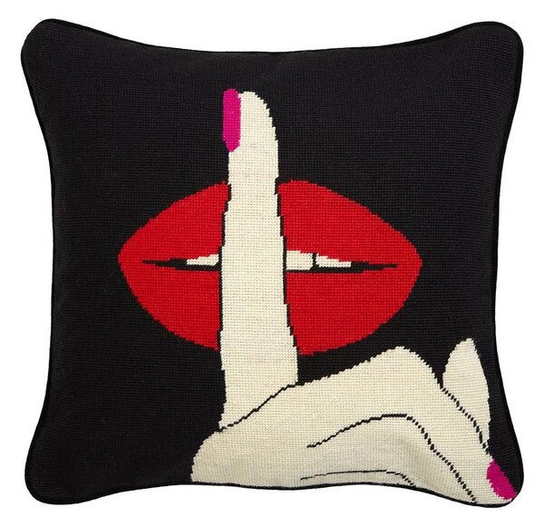 Cuscino decorativo in lana fatto a mano Lips Hush