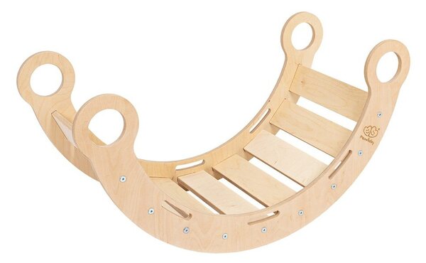 Arco a dondolo montessori beige/di colore naturale in pino massiccio 39x75x38 cm Montessori – Meowbaby