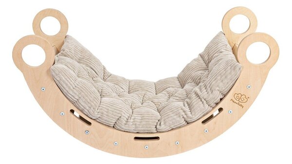 Arco a dondolo montessori beige/di colore naturale in pino massiccio 39x75x38 cm Montessori – Meowbaby