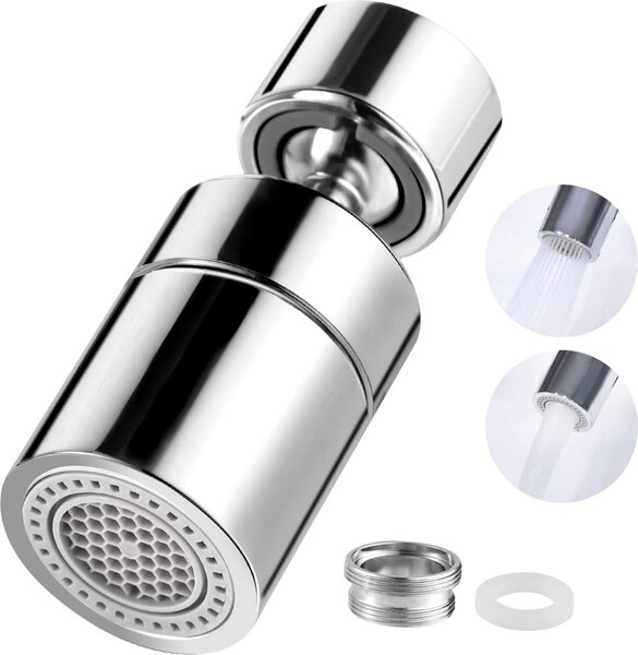 ° Lampada orientabile per rubinetto - Lampada - Rubinetto - Risparmio idrico - 2 modalità - Accessorio - Rubinetto da cucina - Orientabile - Ampio angolo di illuminazione - Cromata