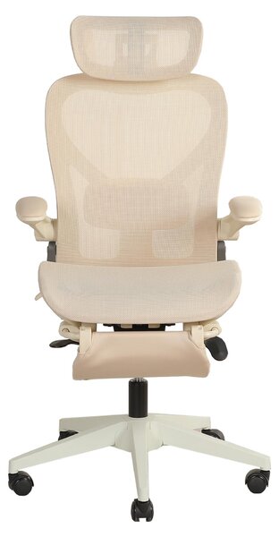 Sedia da ufficio ergonomica pieghevole, salvaspazio, con supporto lombare, imbottitura a rete, braccioli pieghevoli, poggiatesta 3D e poggiapiedi. Modello L3