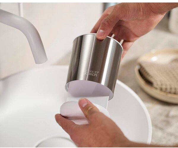 Portaspazzolino argentato in acciaio inox Duo Steel – Joseph Joseph