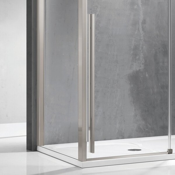 Kamalu cabina doccia 70x120 scorrevole con lato fisso 70 cm finitura acciaio spazzolato | ksa5000as
