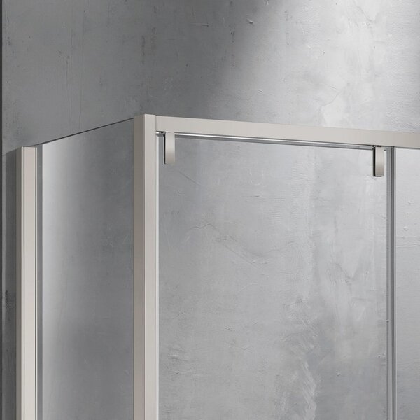 Kamalu cabina doccia 70x120 scorrevole con lato fisso 70 cm finitura acciaio spazzolato | ksa5000as