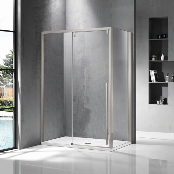 Kamalu cabina doccia 70x120 scorrevole con lato fisso 70 cm finitura acciaio spazzolato | ksa5000as
