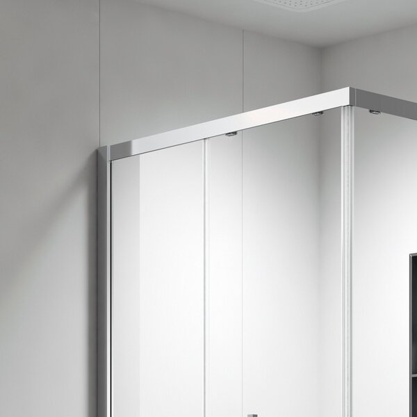 Kamalu box doccia 70x70 apertura doppio scorrevole finitura cromo | kz-1000