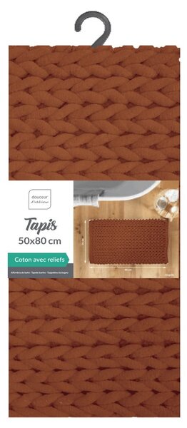 Tappetino per il bagno color terracotta 50x80 cm Ariel – douceur d'intérieur