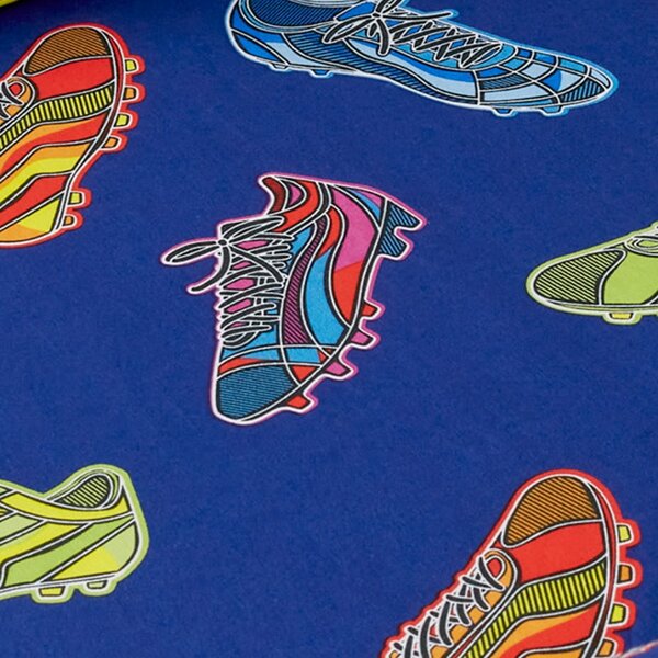 Lenzuolo con angoli per bambini blu per letto singolo 90x190 cm Bright Football – Catherine Lansfield