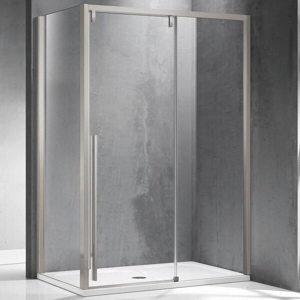 Kamalu cabina doccia 70x120 scorrevole con lato fisso 70 cm finitura acciaio spazzolato | ksa5000as