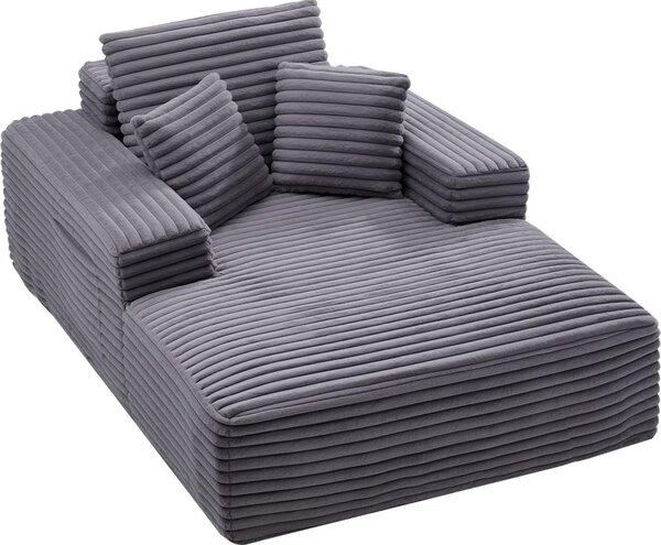 Chaise longue - Lettino relax/recamier Divano letto - 138 cm - Profondità seduta - Imbottitura in schiuma altamente elastica - Con braccioli e cuscini decorativi - Per soggiorno/camera da letto