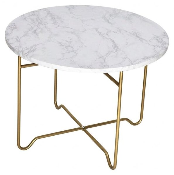 Tavolino da Salotto Moderno Soggiorno Design 55x55x40cm - Variante: BIANCO/ORO