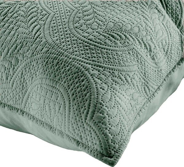 Set con copriletto e federa verde in microfibra 240x260 cm Romane – douceur d'intérieur