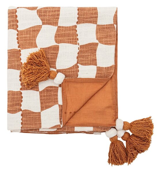 Coperta marrone e beige in cotone 130x150 cm Chola – Bloomingville
