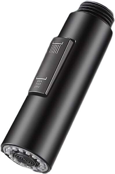 Rubinetto da cucina estraibile con doccetta sostituibile, colore nero, confezione da 2
