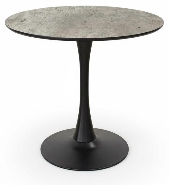 Tavolo Tondo Moderno Top 3D Ø 80 cm H 73 cm Mobile Cucina Salotto.Colore:cemento