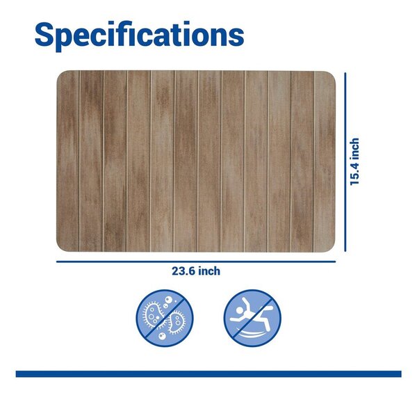 Tappetino per il bagno colore naturale scuro in diatomite 39x60 cm Argiri – Wenko