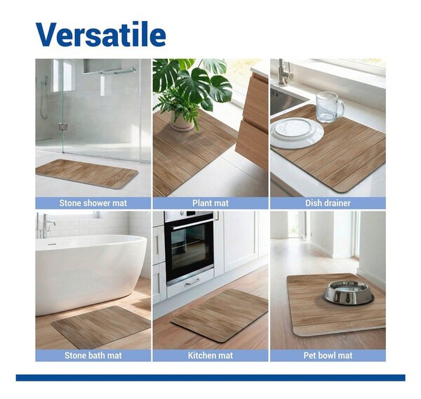 Tappetino per il bagno colore naturale scuro in diatomite 39x60 cm Argiri – Wenko