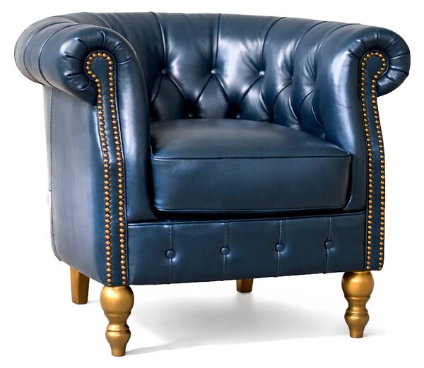Poltrona Chesterina Pelle Primo Fiore Premium - Design Iconico