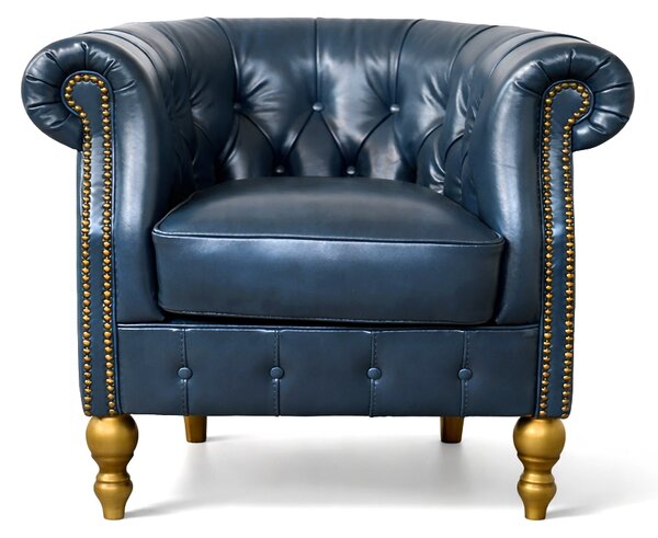 Poltrona Chesterina Pelle Primo Fiore Premium - Design Iconico
