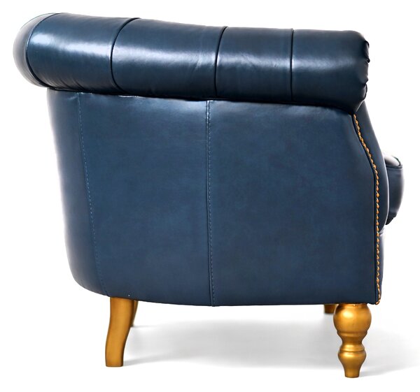 Poltrona Chesterina Pelle Primo Fiore Premium - Design Iconico