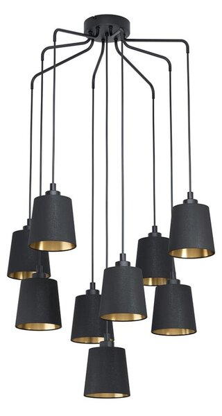 Eglo 39739 - Lampadario su filo BERNABETTA 9xE27/40W/230V nero