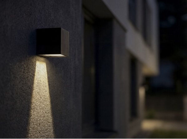 Kanlux 28997-LED Lampada da parete solare REKA LED/6W/230V 3000/4000/6500K IP65 nera